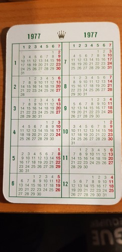 Rolex calendar 1977 golden - calendar,