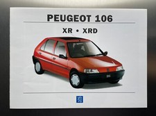 Original Peugeot 106 XR, XRD Leaflet Brochure 1.4, 1.5D            