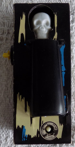 Vintage skeleton coffin bank - coffin,