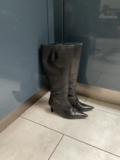 FANTASTIC ORIGINAL DUO BLACK KITTEN HEEL UK 5 WIDE CALF BOOTS 38-39 cm