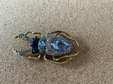 Blue Rhinestone Stag Beetle