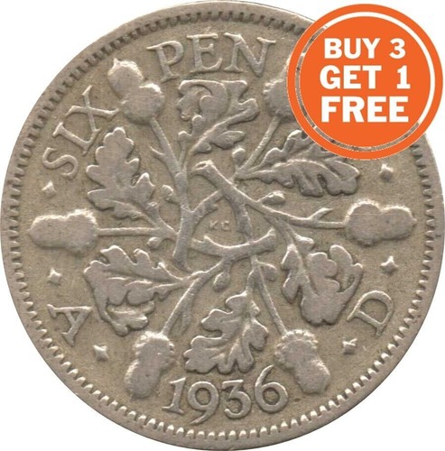 Silver sixpence george coin - silver,