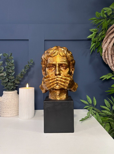 Gold detailed male head - detailed,