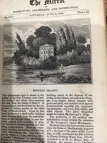 Antique print 1832 cliefden - antique,