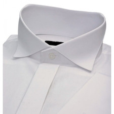 Mens White Wedding Shirt Wing
