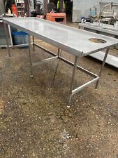 STAINLESS STEEL TABLE FOR PIZZA DOUGH MAKE  AND BIN HOLE