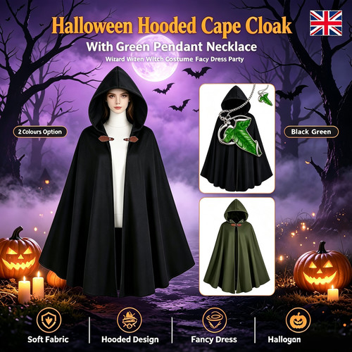 Halloween hooded cape cloak - hooded,