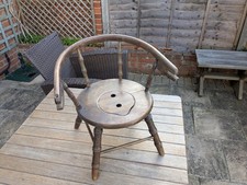 Antique Childs Potty Chair, Winsor Style, Bamboo Carved Detail