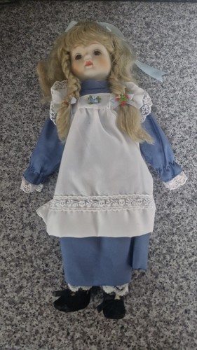 Blonde girl porcelain - porcelain, doll