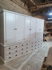 HANDMADE AYLESBURY (WHITE+BRONZE HANDLES) 12 DRAWERS6 DOORS LARGE WARDROBE 5PART