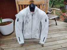 Women's RICHA Lena Lady White Leather Motorcycle Jacket UK Size 10