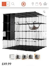 Black Wire Storage Unit Or Pet Enclosure Playpen DIY 4-Tier Large £50.00