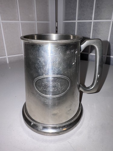 Pewter tankard with glass - pewter,