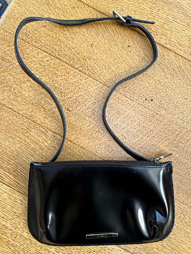 Furla black patent leather - furla,