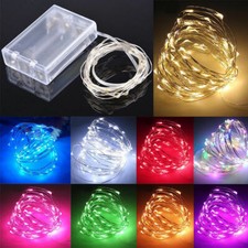 20/50/100 LED Christmas Light Battery Light Wire Copper Fairy String Gift Party