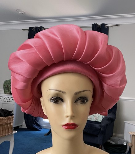 Vintage rose pink hat satin - vintage,