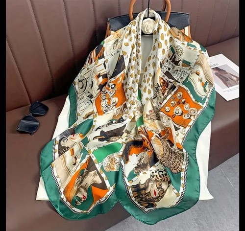 Large imitation silk scarf 110 - silk, scarf(110