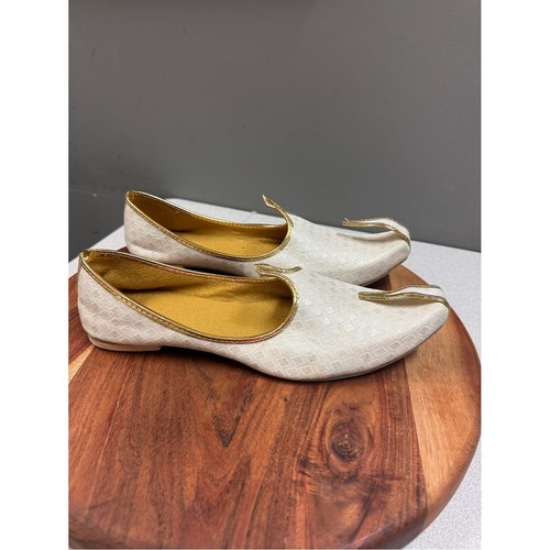 Ivory gold indian jutti mojari - indian,