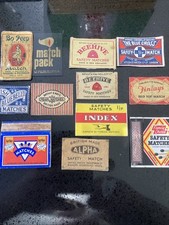 12 x Vintage Matchbook Label (Matches) Bo Peep, Beehive, Scots Bluebell + (3308)