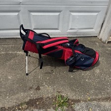 TaylorMade Golf Quiver Short Micro Leg Stand Bag Blue Red 3 Way Lightweight