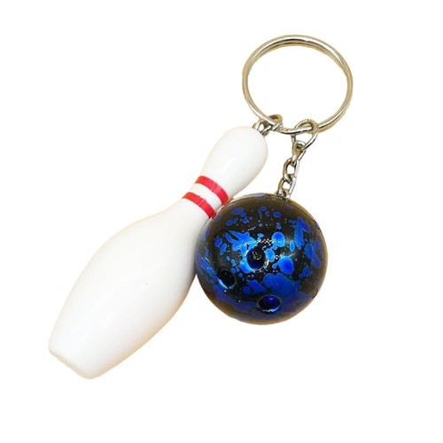 Plastic bowling ball keychain - ball,
