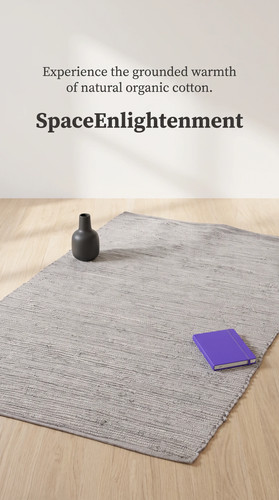 Cotton grey rug - -, small