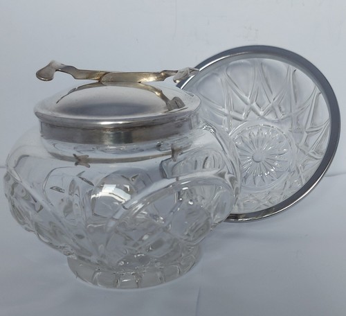 Glass silver plated sugar - &,