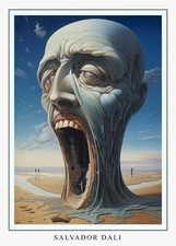 Large size Salvador Dali Giant Head Print A4 to A0, Salvador Dali Print