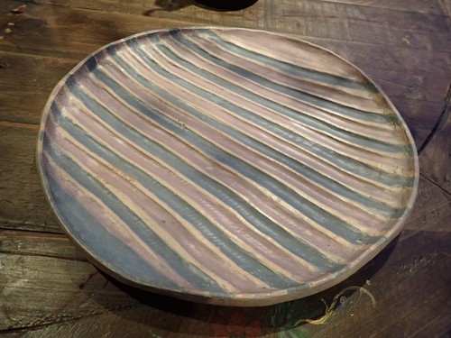 Large studio pottery plate - large,