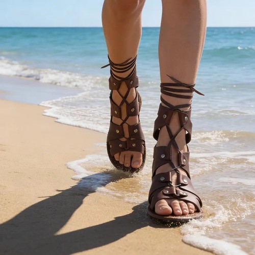 Black leather knee high - black,
