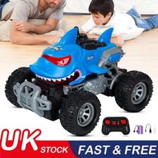 NEW! Remote Control Shark Monster Truck Toy 360° Rotation With Glowing LED Light