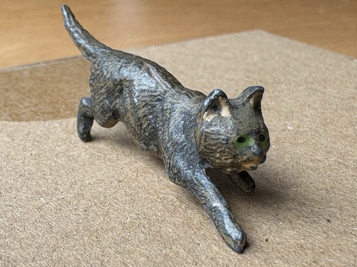 Antique cold painted cat - antique,