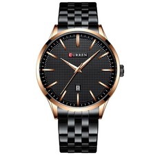 Mens Black Analog Watch Curren