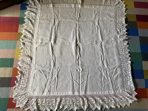 Vintage white tablecloth cm - white,