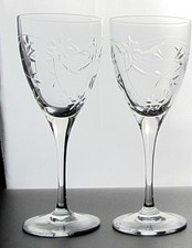 2 x Lead Crystal Jasmine Wine