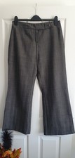 PRINCIPLES Ladies Petite Grey Striped Wide-Leg Work/Business Trousers/Pants