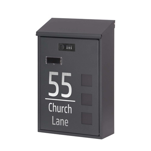 Personalised black letter box - personalised,