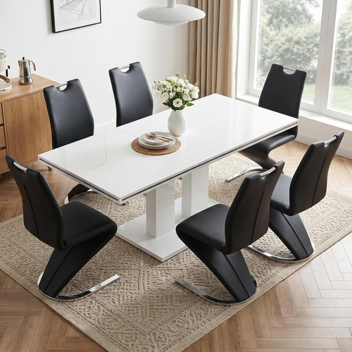 Dining table set white - table,