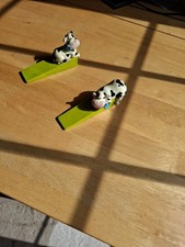 Two Attractive Novelty Porcelain Cow Door Stops Pair