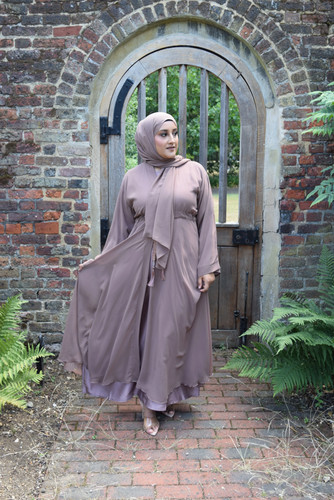 Reem chiffon open jacket abaya - open,