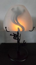 PARTYLITE Candle Holder Ghost SHADOW DANCERS Tealight Lamp Shaped W/glass Shade
