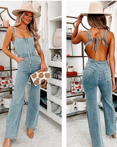 Blue blush denim wide leg - denim, wide-leg