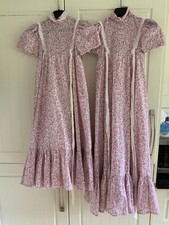2 Vintage 1980s HAND MADE  Girls Bridesmaid Dresses - Roughly age 8 & 10