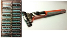 Genuine Gillette Contour Plus Razor Stainless Steel Head BNIB + 20 Blades 