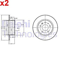 2X Brake Disc DELPHI Fits