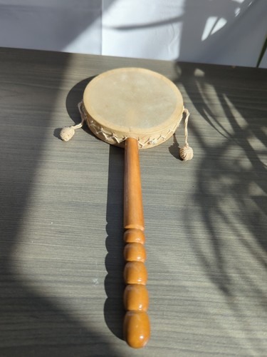 Wooden monkey drum rattle - wooden,