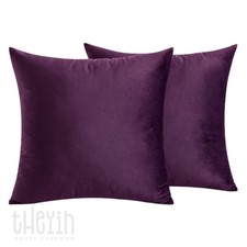 4 x Aubergine Velvet Cushion
