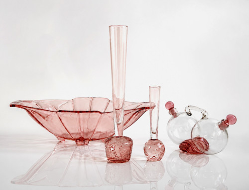 Vintage pink glass collection - vintage,
