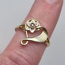 Hallmarked 9ct Clogau Yellow Rose Welsh Gold Diamond Daffodil Heart Ring P 2.65g