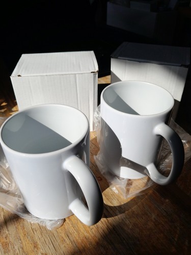 Pair tall plain white tea - white,